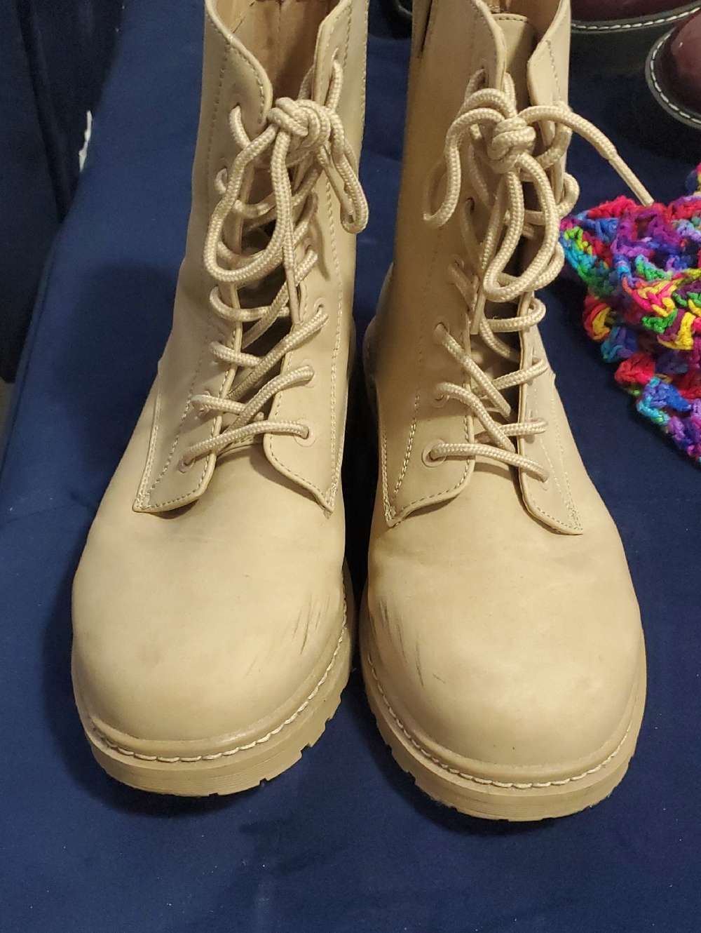 Women’s Lace-Up Tan Combat Boots